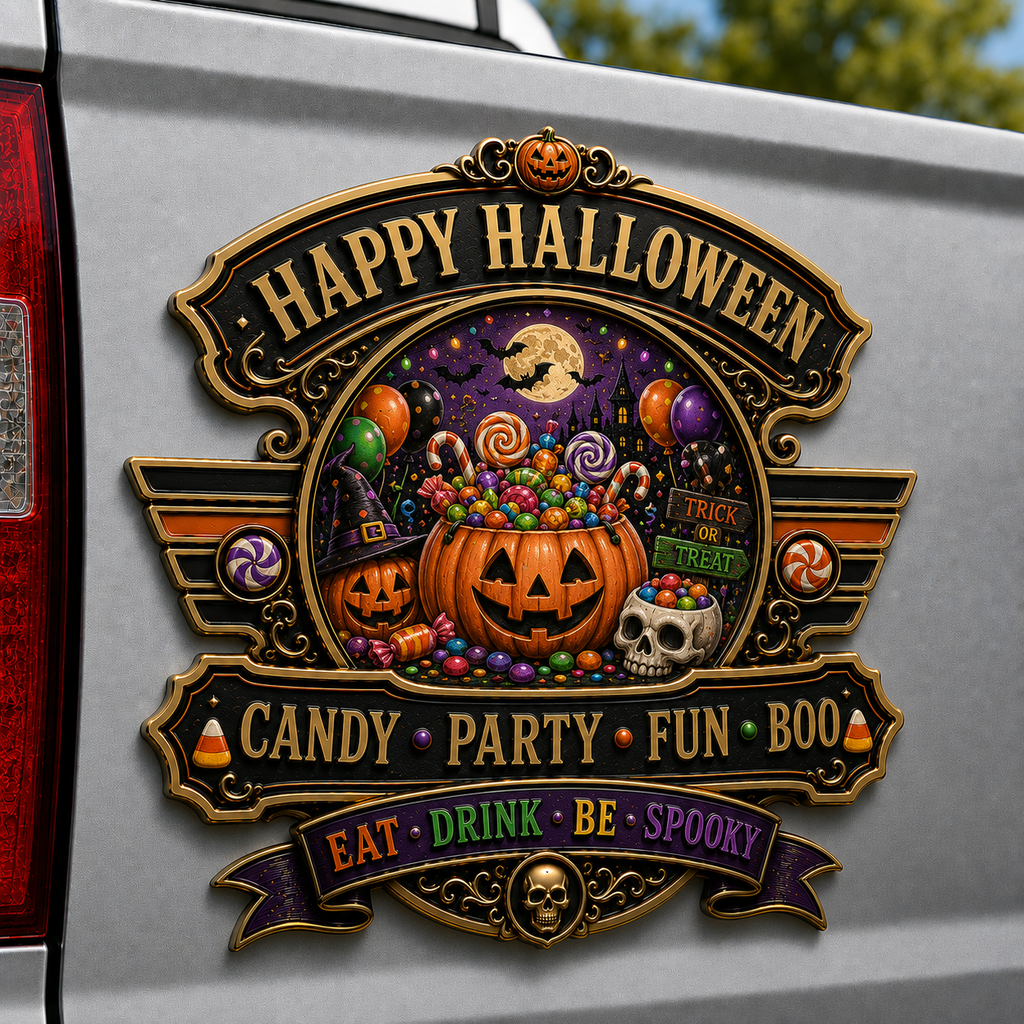 Happy Halloween Metal Car Emblem