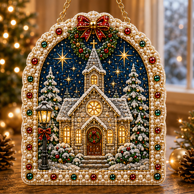 DIY Jeweled Christmas Story Window Hanging Ornament Kit