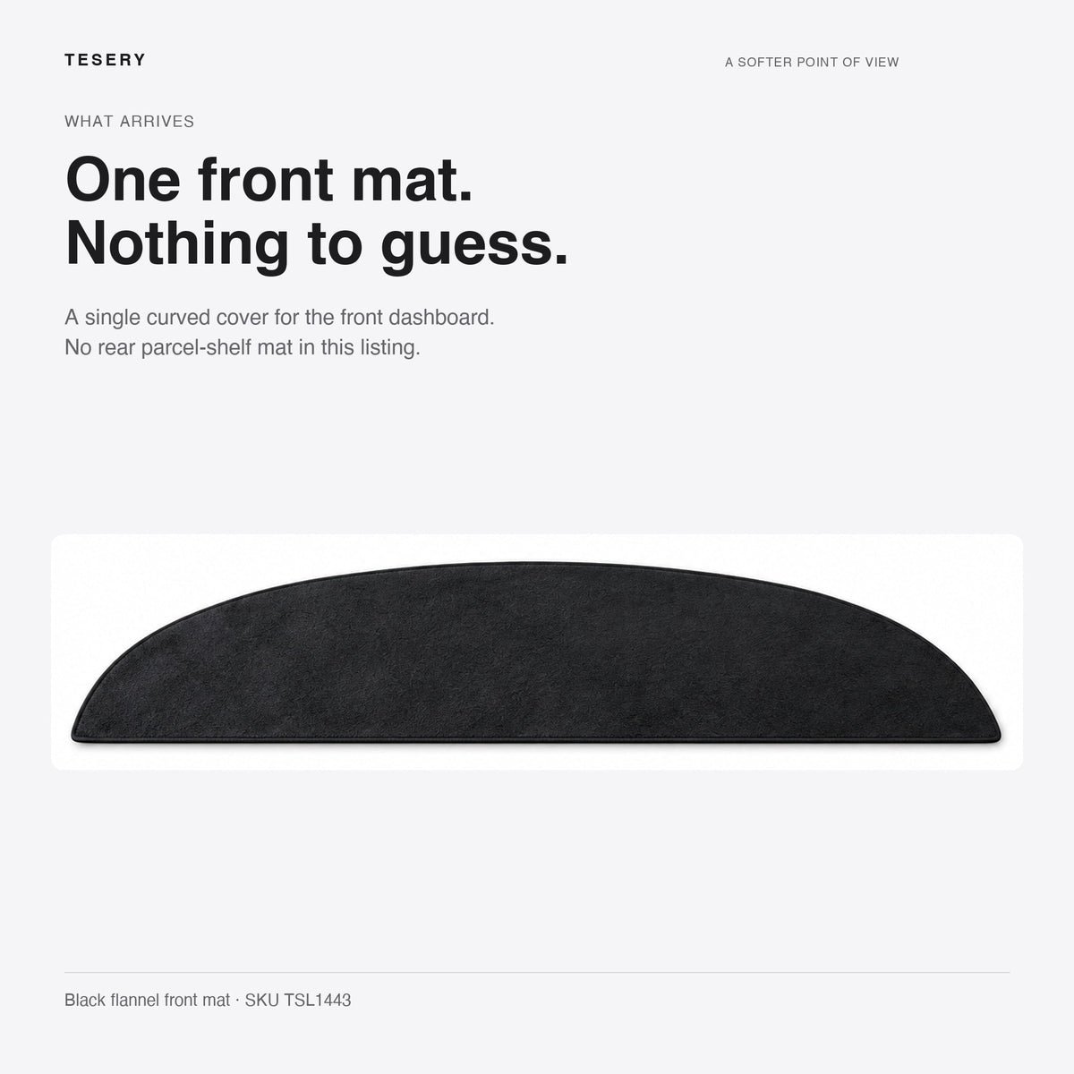 Dashboard Blackout Mat for Model 3/Y Anti-Glare Flannel Dash Cover