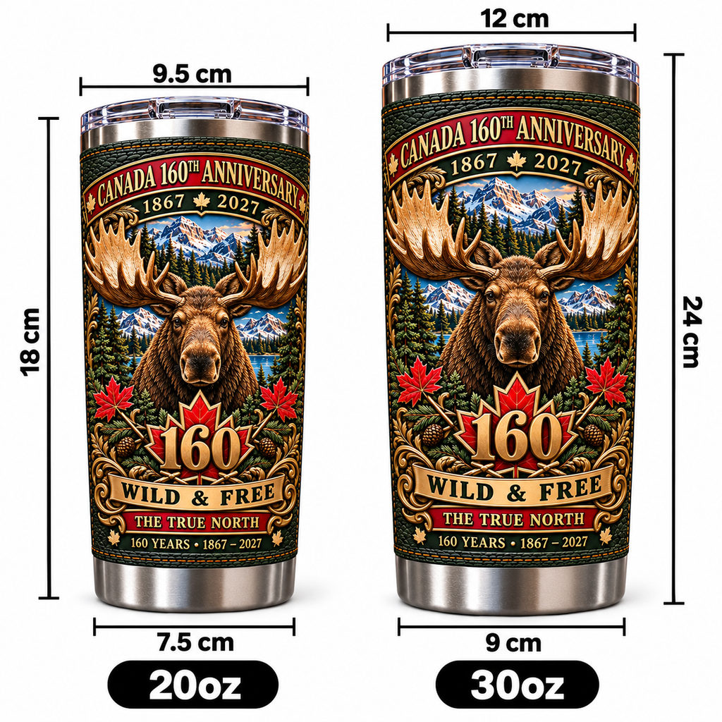 Canada 160th Anniversary Moose Wilderness Heritage Insulated Travel Tumbler