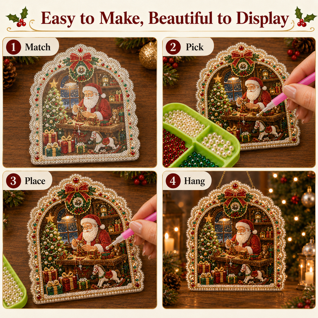 DIY Jeweled Christmas Story Window Hanging Ornament Kit