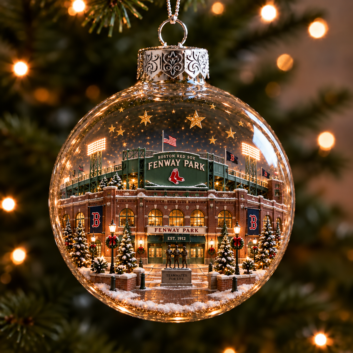 Light-Up Baseball Stadium Christmas Ornament