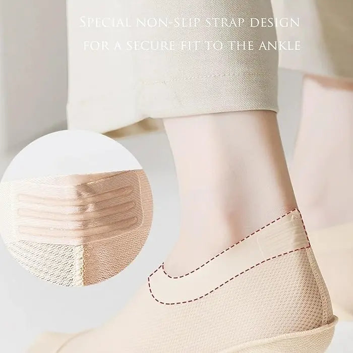 Sikunuo | 4 Pair Breathable, Invisible Moisture-Wicking Mesh Socks