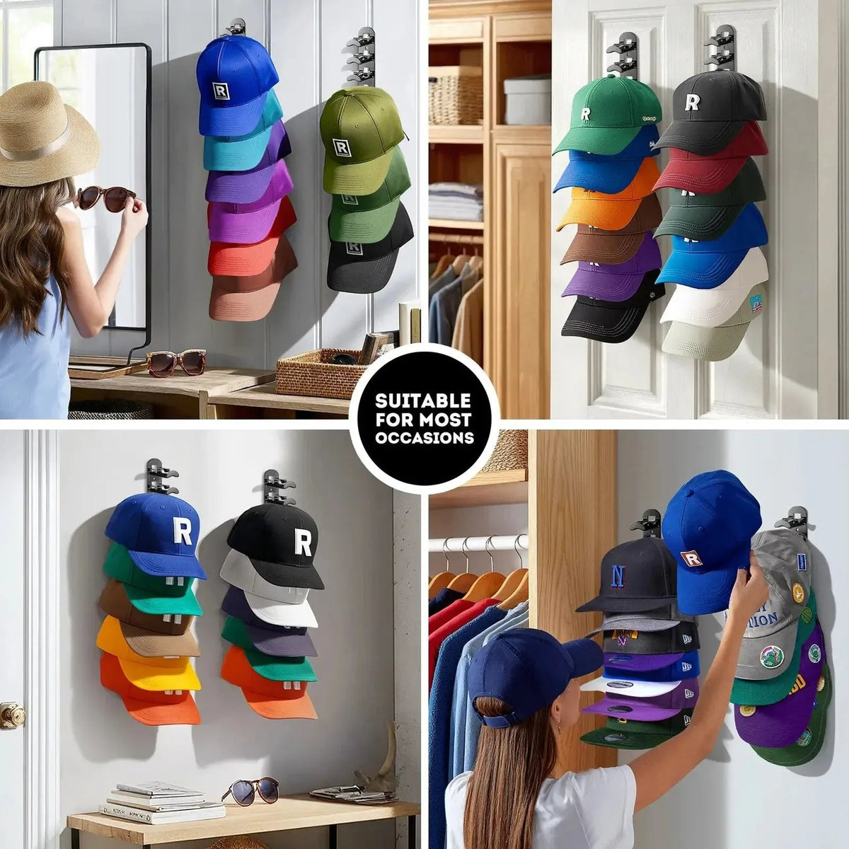 Hat Hook for Wall 2 Pack Hat Organizer