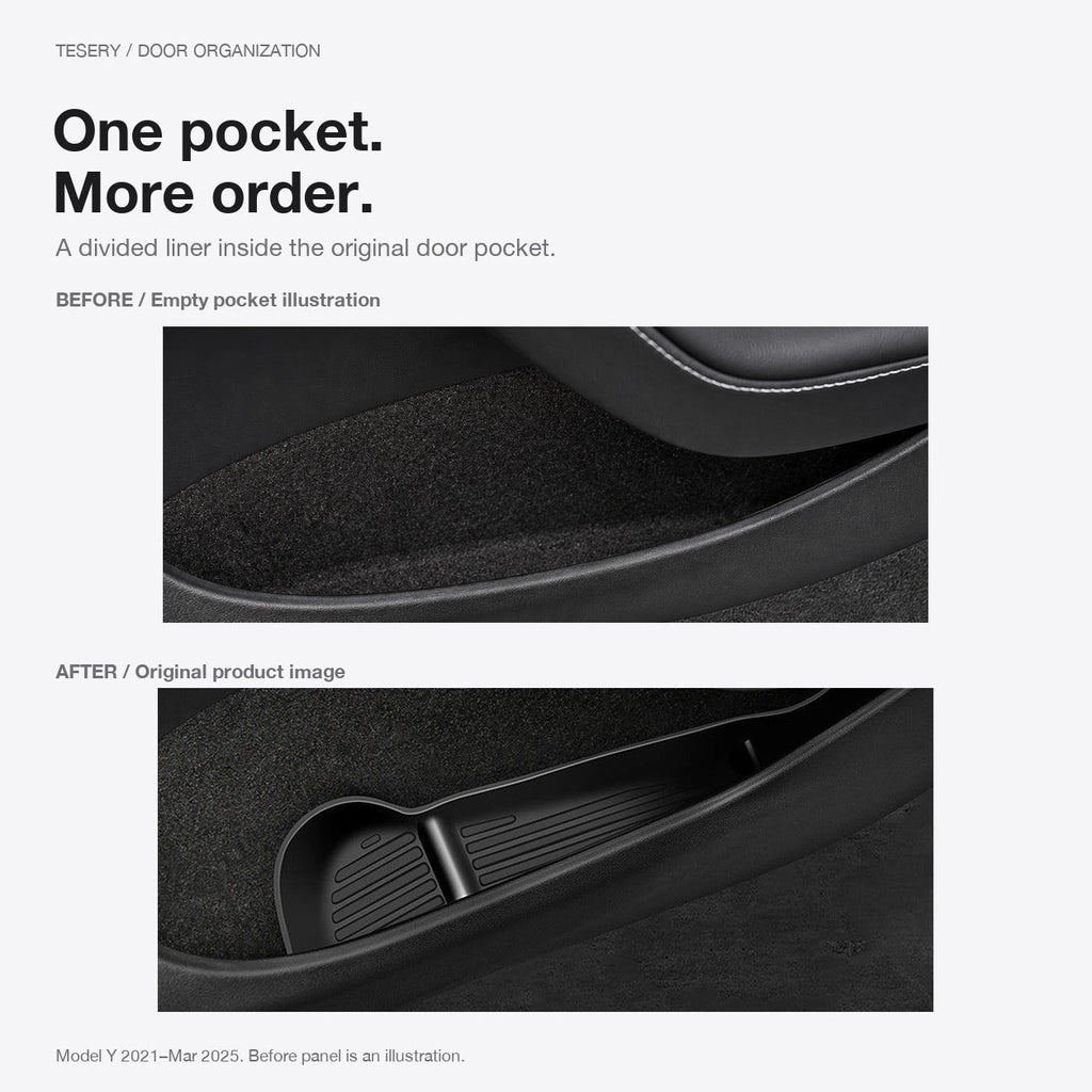 Door Side Organizer Tray for Tesla Model Y Juniper / Model YL