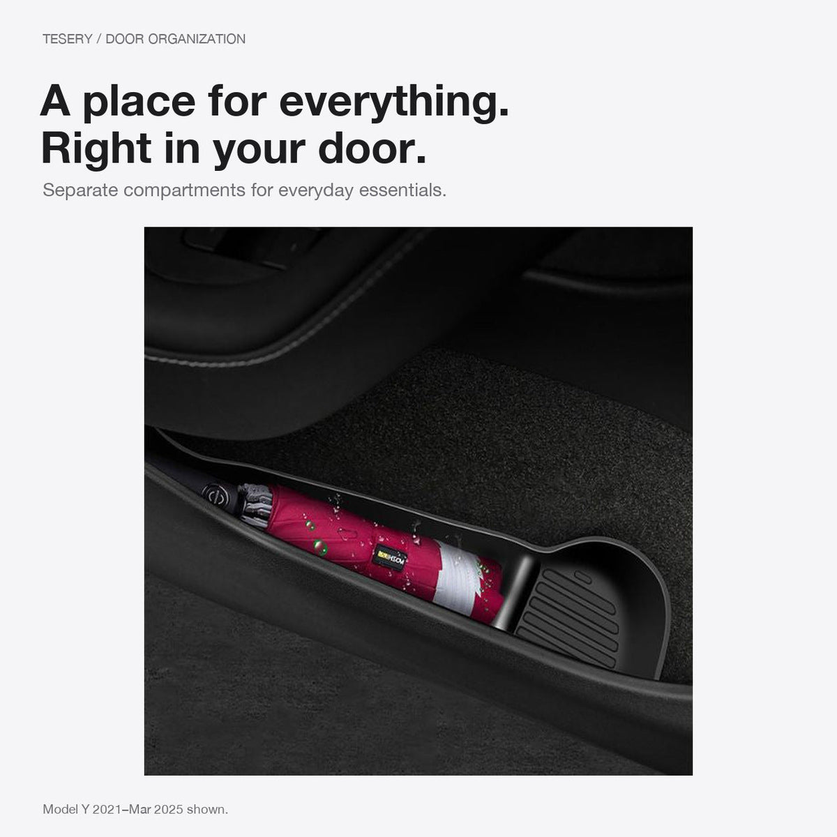 Door Side Organizer Tray for Tesla Model Y Juniper / Model YL