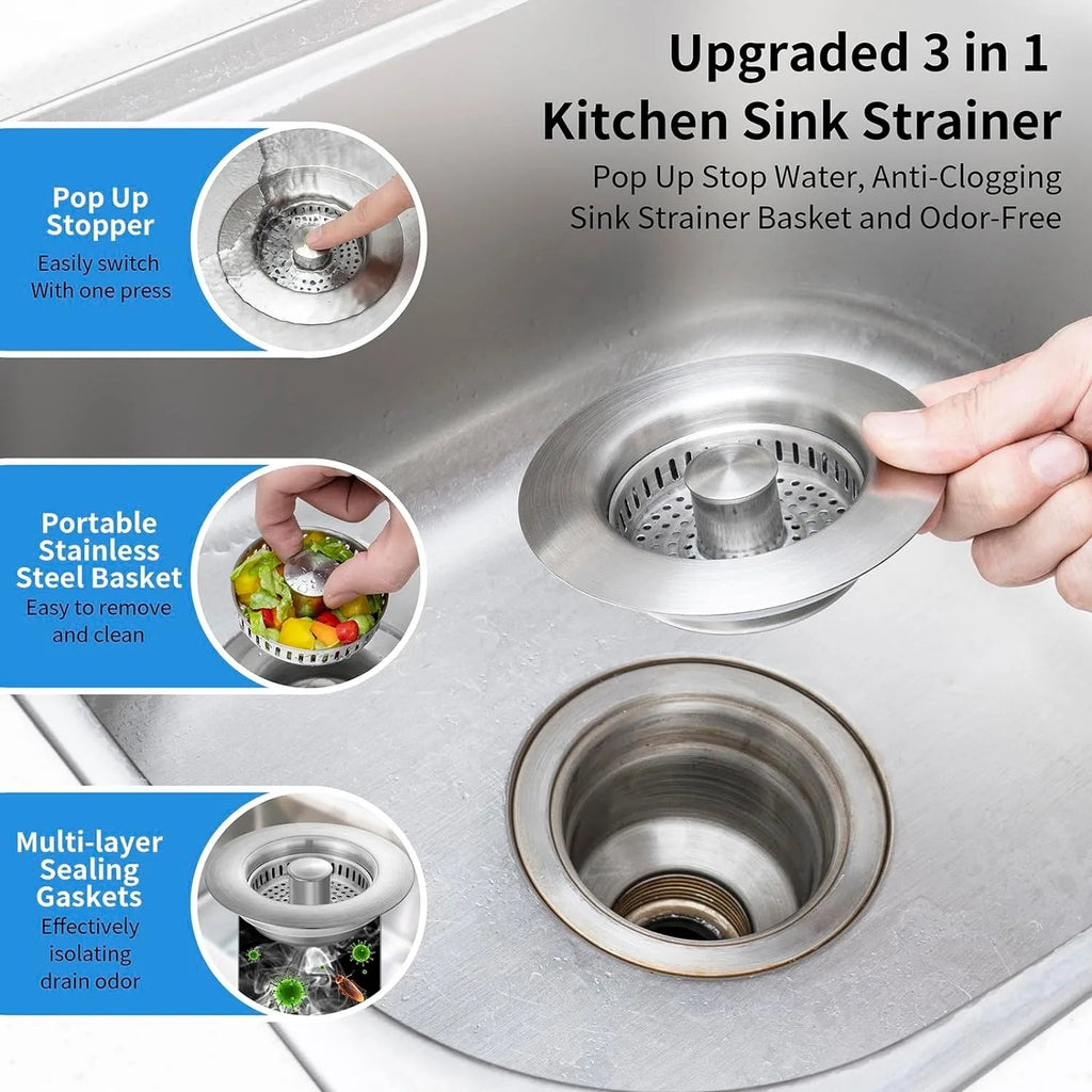 Sikunuo | Stainless Steel Pop-Up No-Odor Drain Filter