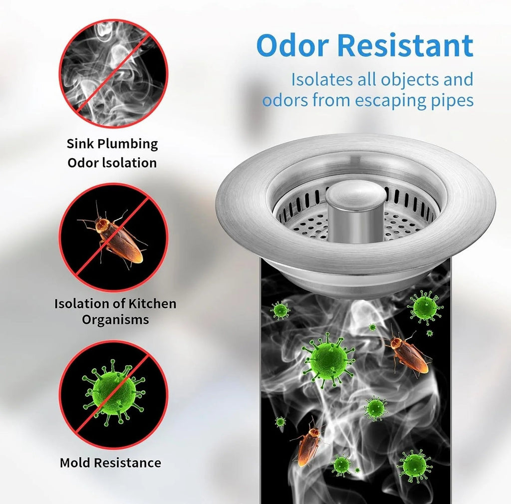 Sikunuo | Stainless Steel Pop-Up No-Odor Drain Filter