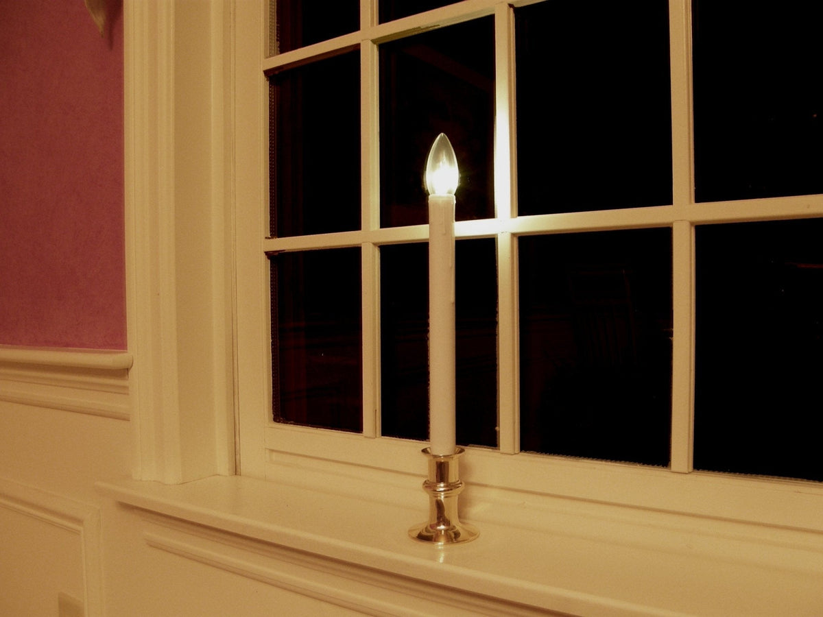 Wireless Window Candles with Remote Control and Timer - Set of 4, Brass