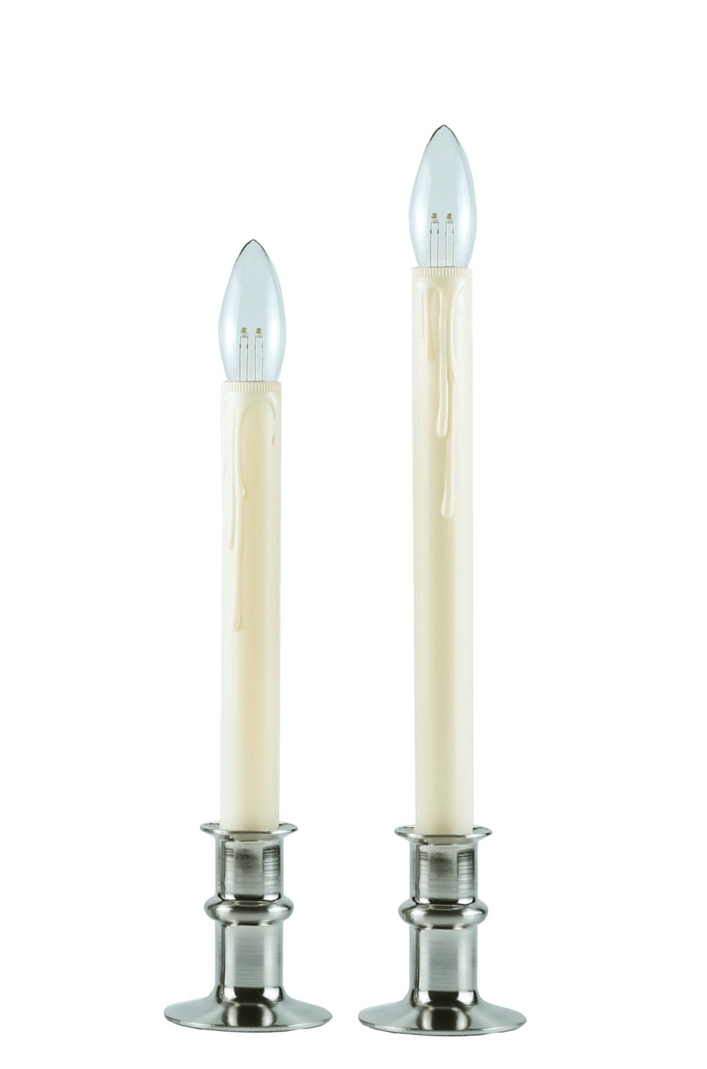 Wireless Window Candles with Remote Control and Timer - Set of 4, Brass