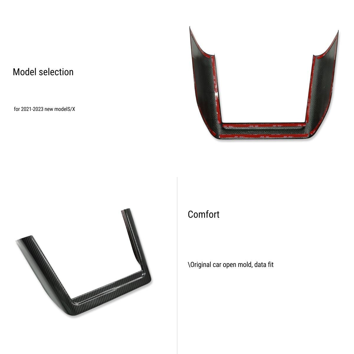 Dry carbon fiber charging board for Tesla Model S/X 2022-2025