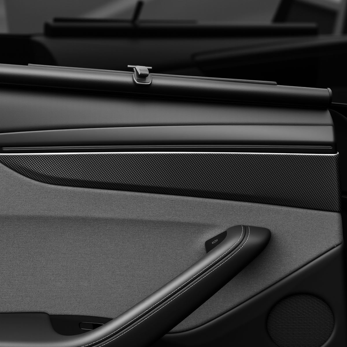Dry Carbon Fiber Door Panel Trim Covers for Model Y Juniper
