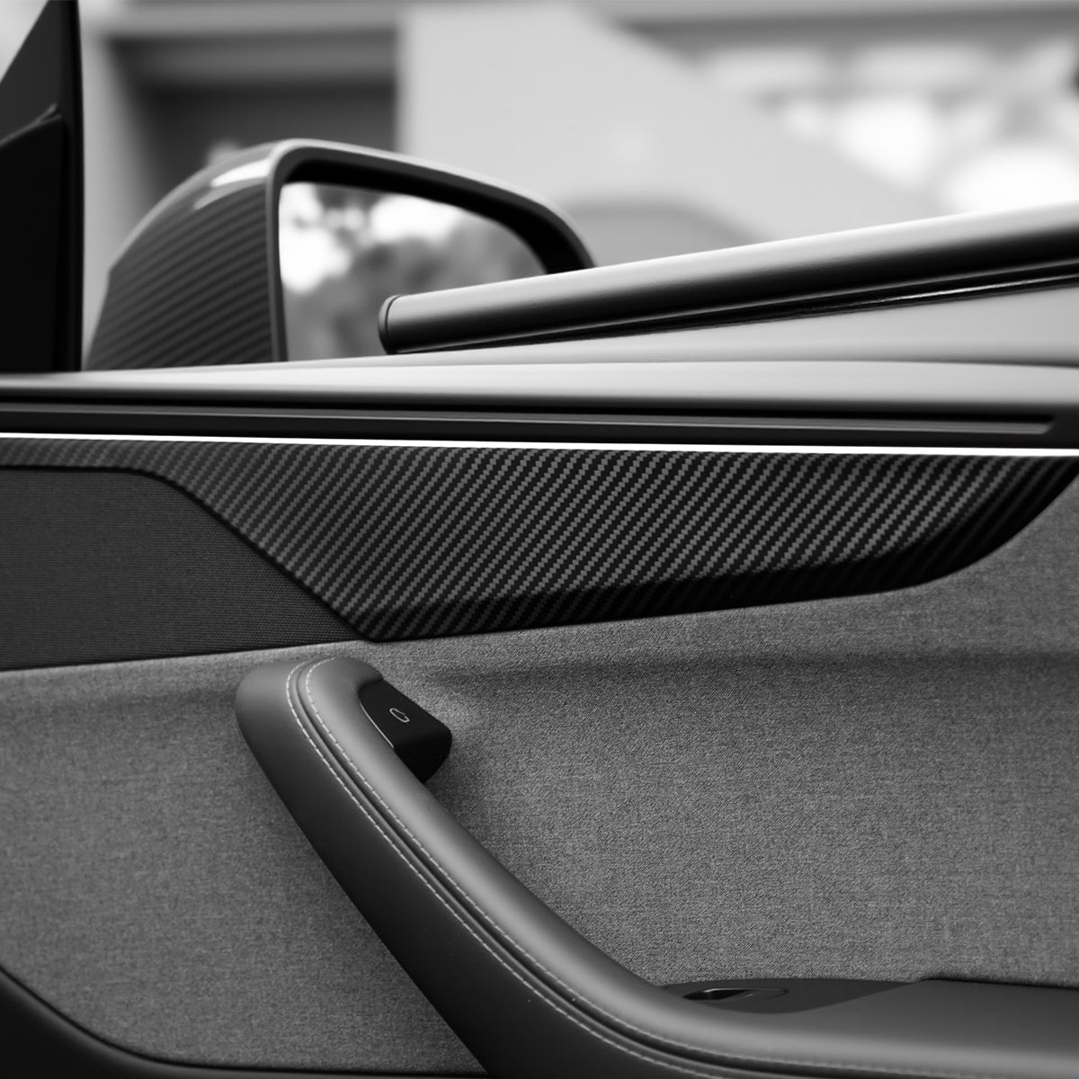 Dry Carbon Fiber Door Panel Trim Covers for Model Y Juniper