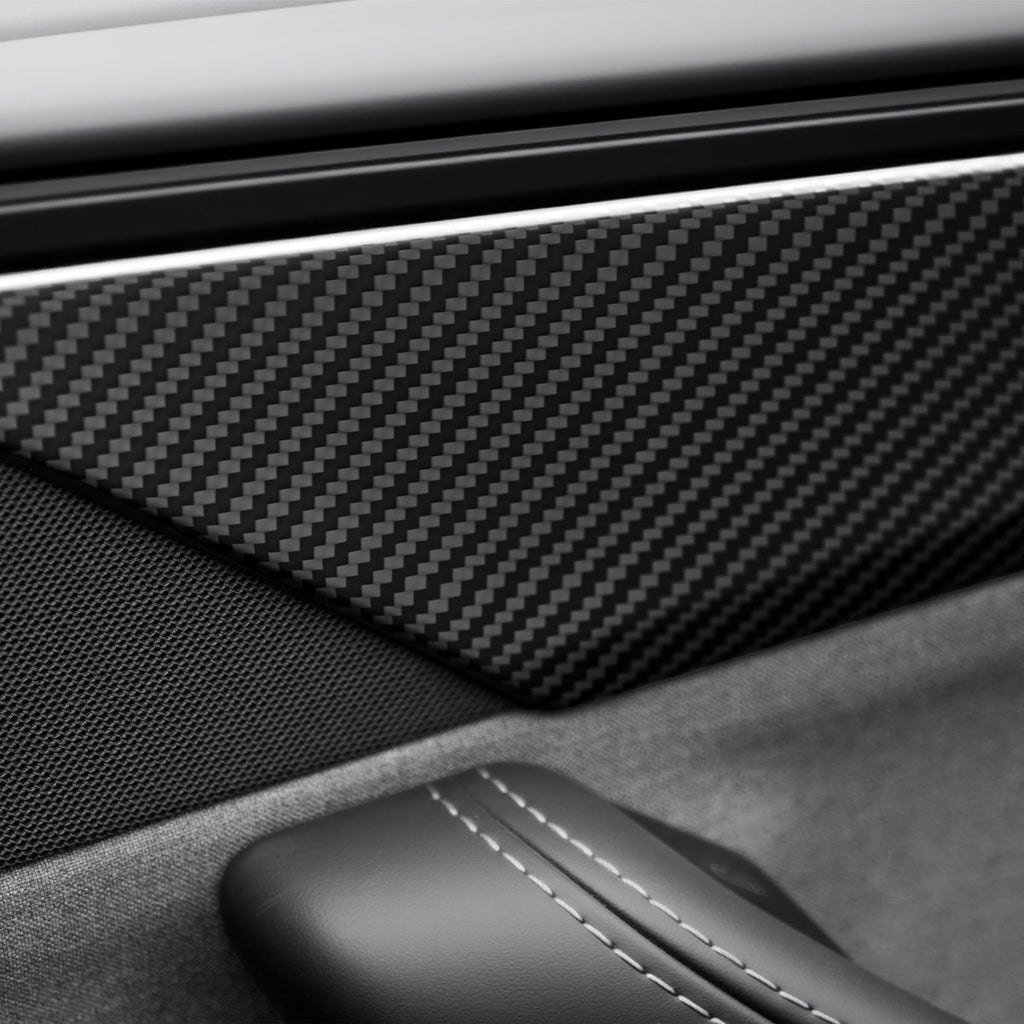 Dry Carbon Fiber Door Panel Trim Covers for Model Y Juniper
