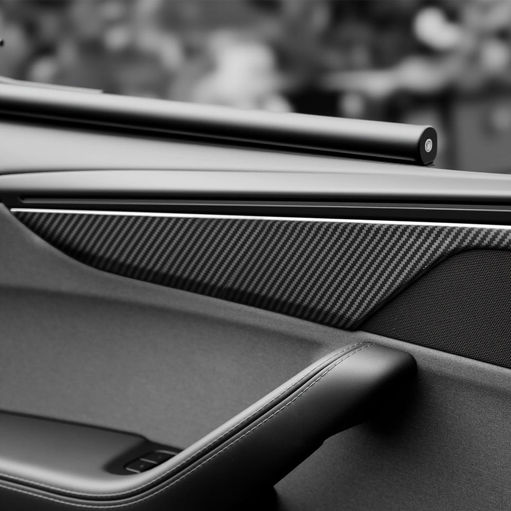 Dry Carbon Fiber Door Panel Trim Covers for Model Y Juniper