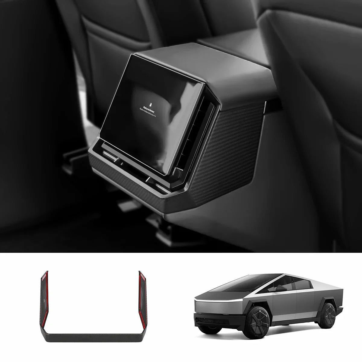 Dry Carbon Fiber Rear Screen Frame Cover / Frame Full Wrap for Cybertruck