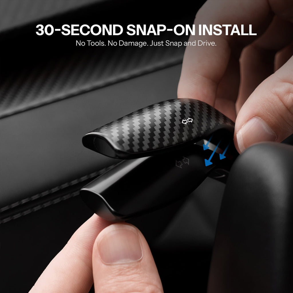 Dry Carbon Fiber Turn Signal Stalk Cover for Model Y Juniper / Model 3 Highland