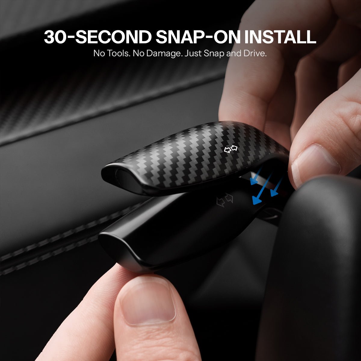 Dry Carbon Fiber Turn Signal Stalk Cover for Model Y Juniper / Model 3 Highland