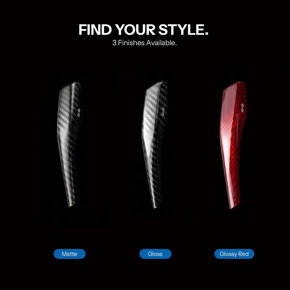 Dry Carbon Fiber Turn Signal Stalk Cover for Model Y Juniper / Model 3 Highland