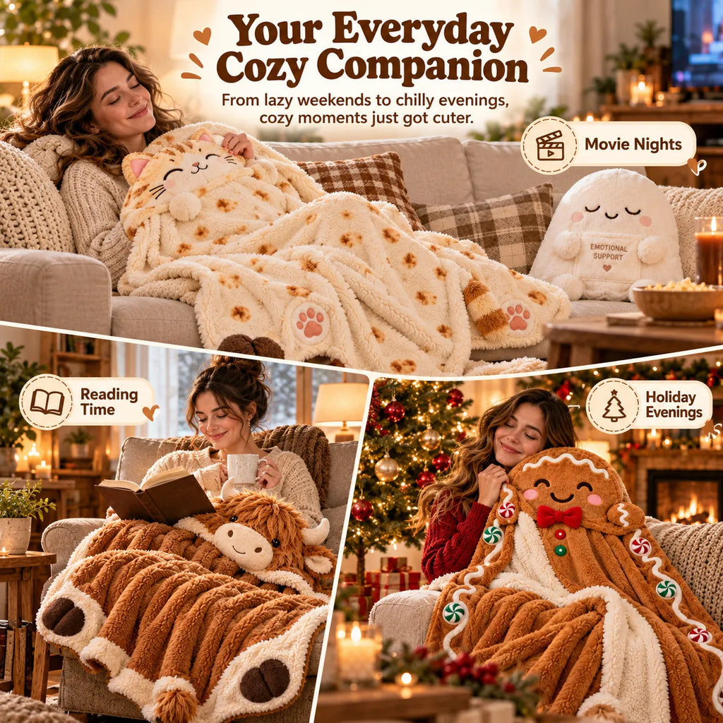 2-in-1 Plush Pillow & Blanket Collection