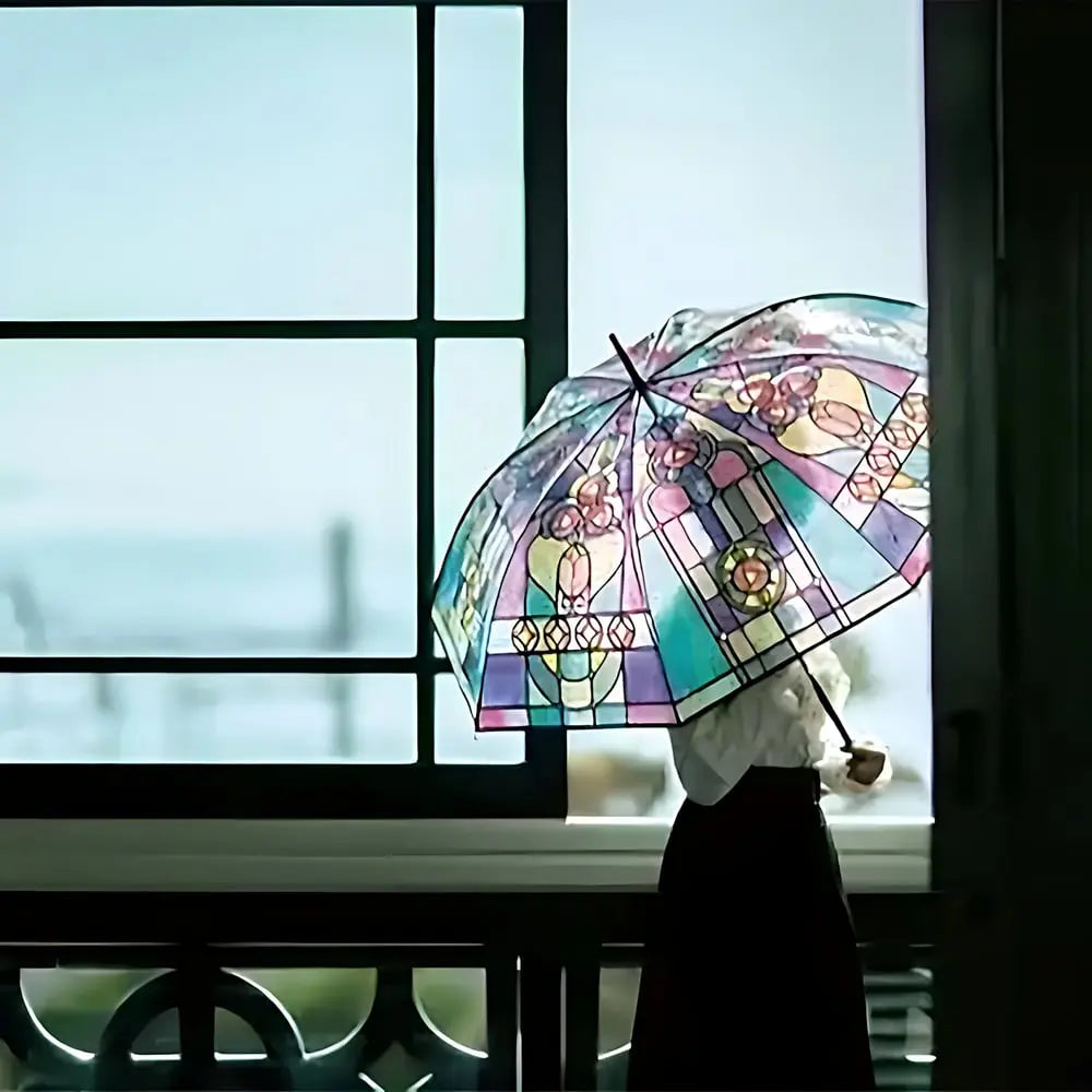 Sikunuo | Stained Glass Art Umbrella — Automatic Wind PRedection and Rain PRedection