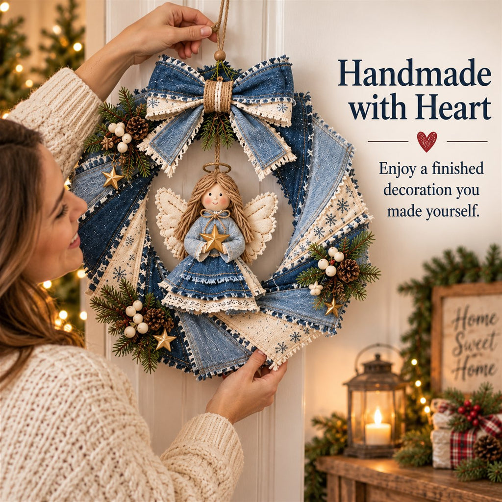 Denim Christmas Wreath DIY Sewing Kit