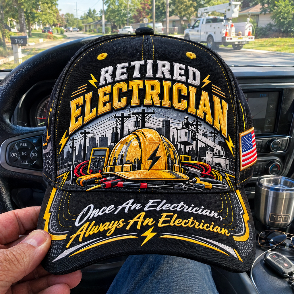 Retired Electrician Baseball Cap