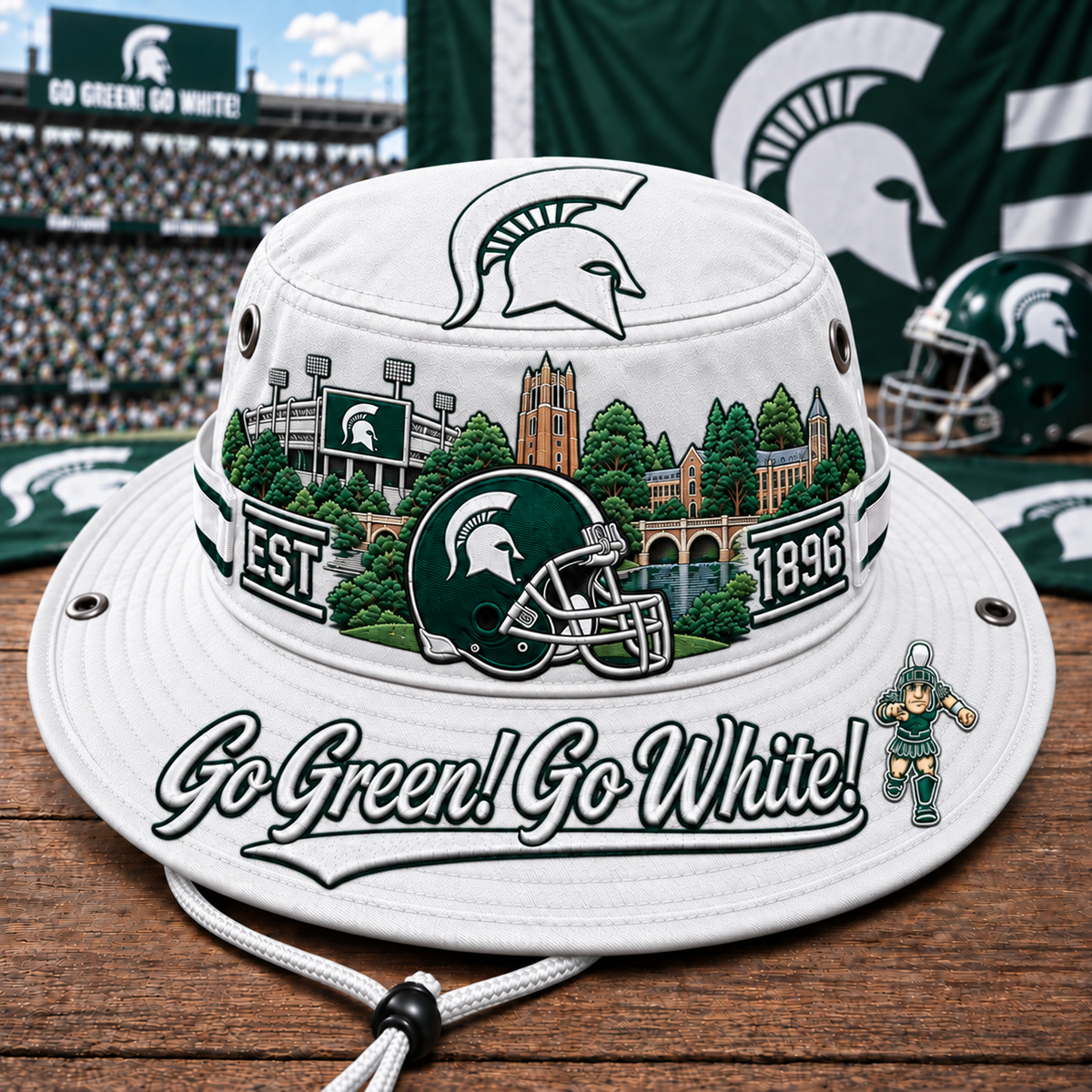Go Green! Go White! Boonie Hat