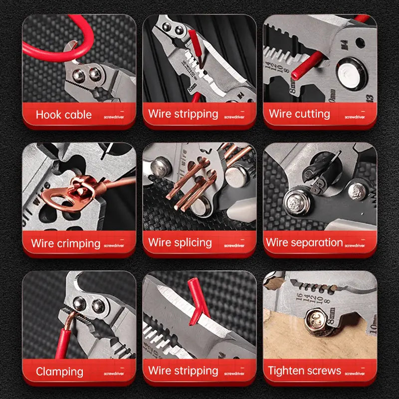 Sikunuo | Foldable 8-in-1 Wire Stripper for Electrical Work