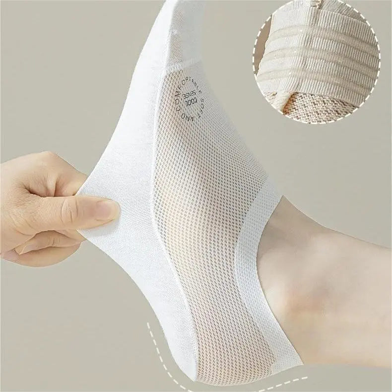 Sikunuo | 4 Pair Breathable, Invisible Moisture-Wicking Mesh Socks