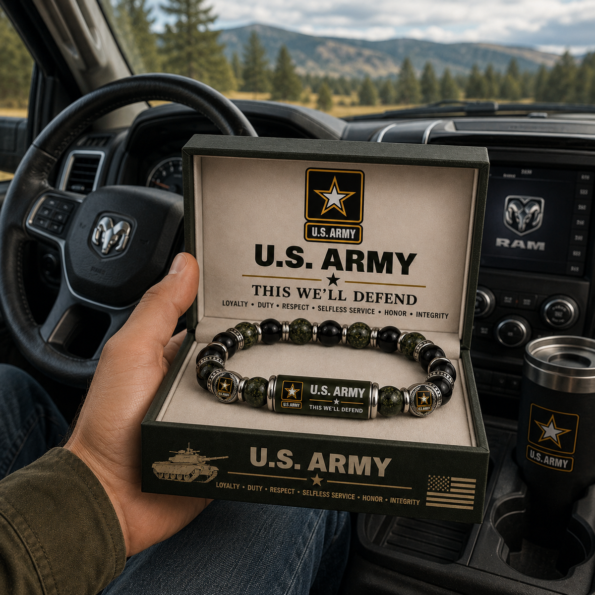 U.S. Army This We'll Defend Tribute Beaded Bracelet