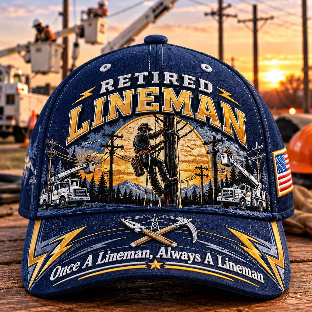 Retired Lineman Baseball Cap