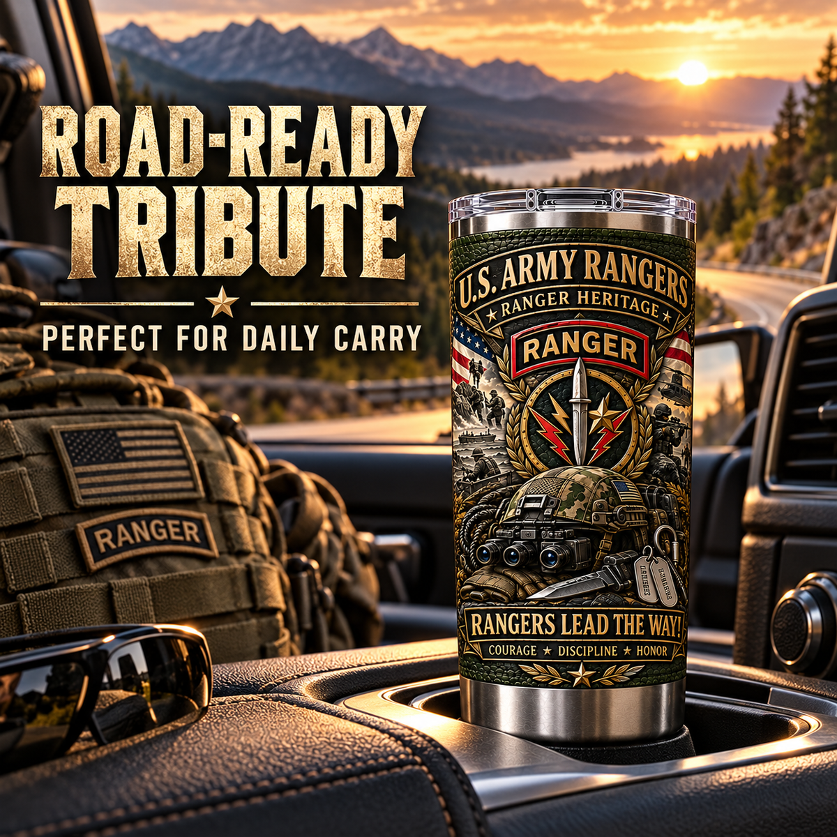 U.S. Army Rangers Heritage Insulated Travel Tumbler