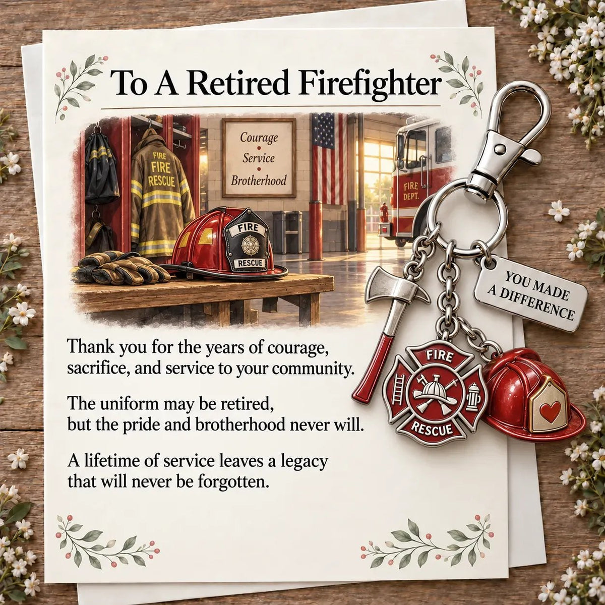 You Make a Difference Retirement Gift Set – Keychain & Card