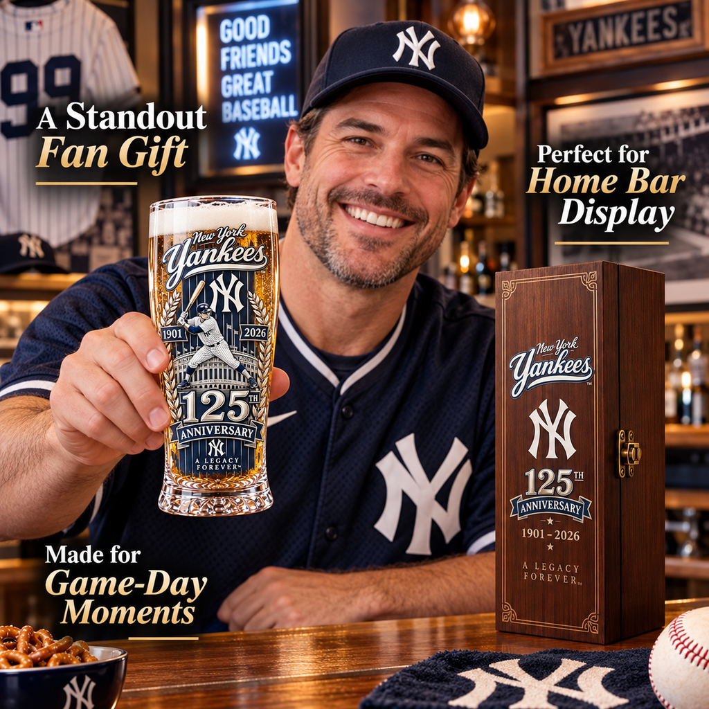 New York Yankees 125th Anniversary Collector Glass