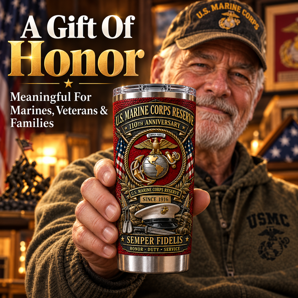 U.S. Marine Corps Reserve 110th Anniversary Insulated Travel Tumbler