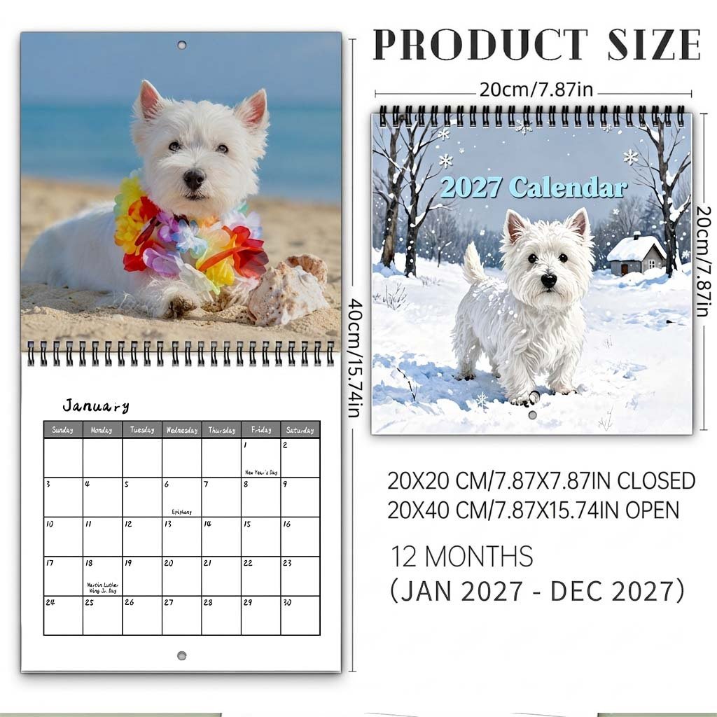 2027 West Highland White Terrier Calendar
