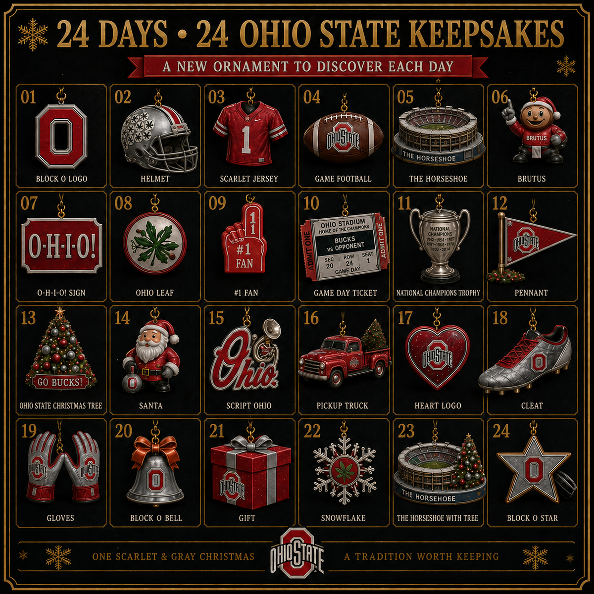 O-H-I-O! Football Christmas Advent Calendar