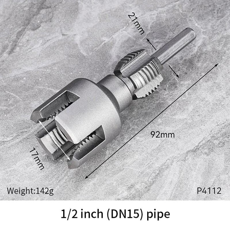 Sikunuo | Pipe Threading Tool | Dual-Function Internal & External Threads | 40Cr Alloy Steel | 1/2" or 3/4"