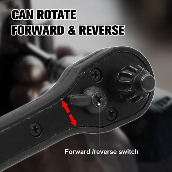 Sikunuo | 2-in-1 Chuck Ratchet – Ratchet Wrench made of Steel with Non-slip Handle