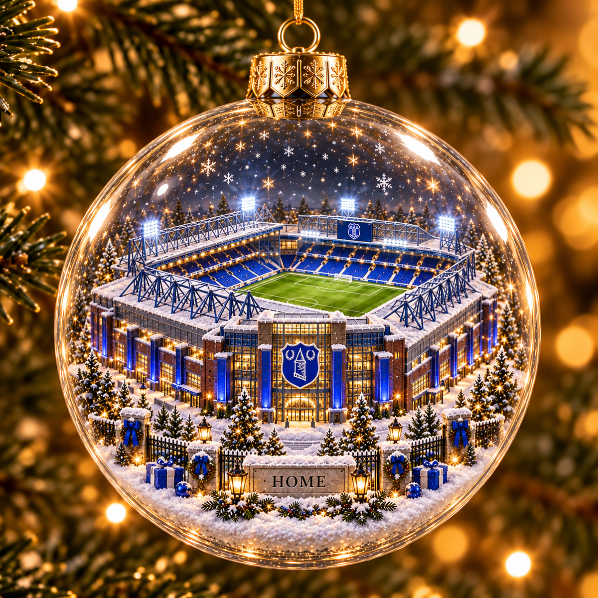 Nil Satis Nisi Optimum Light-Up Football Christmas Globe Ornament