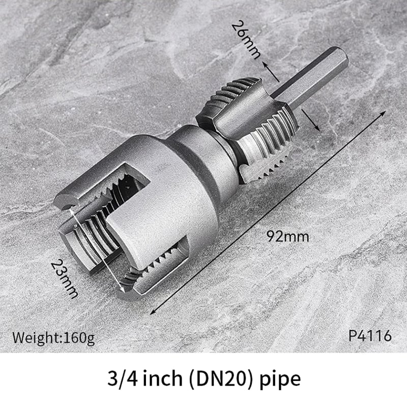 Sikunuo | Pipe Threading Tool | Dual-Function Internal & External Threads | 40Cr Alloy Steel | 1/2" or 3/4"
