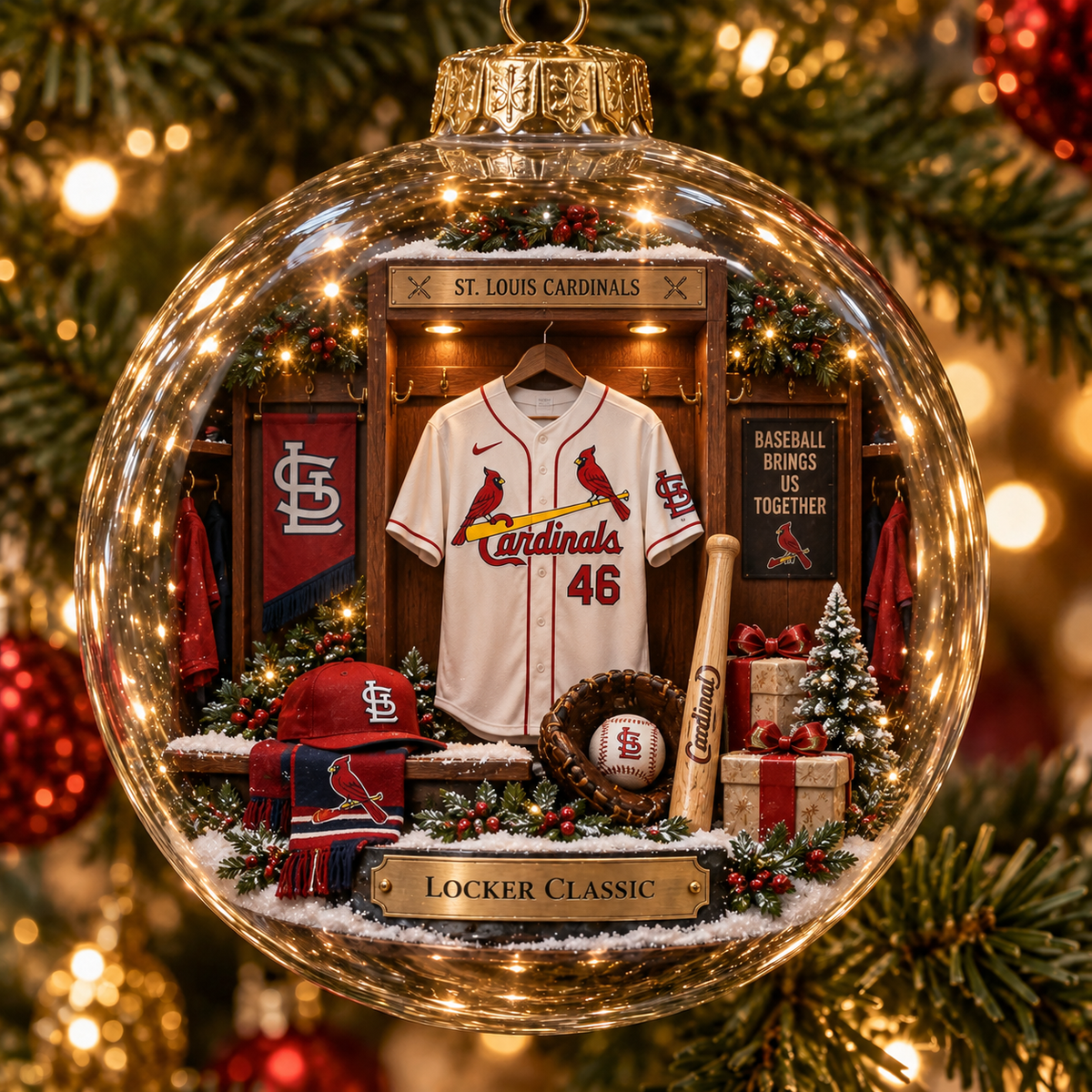 Cardinals Light-Up Heritage Christmas Ornament