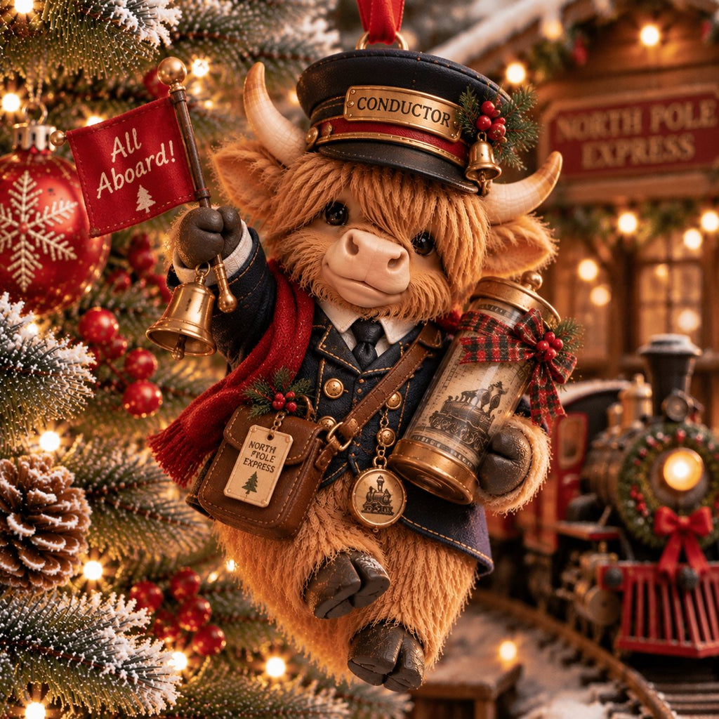 Highland Cow Christmas Cash Holder Ornament