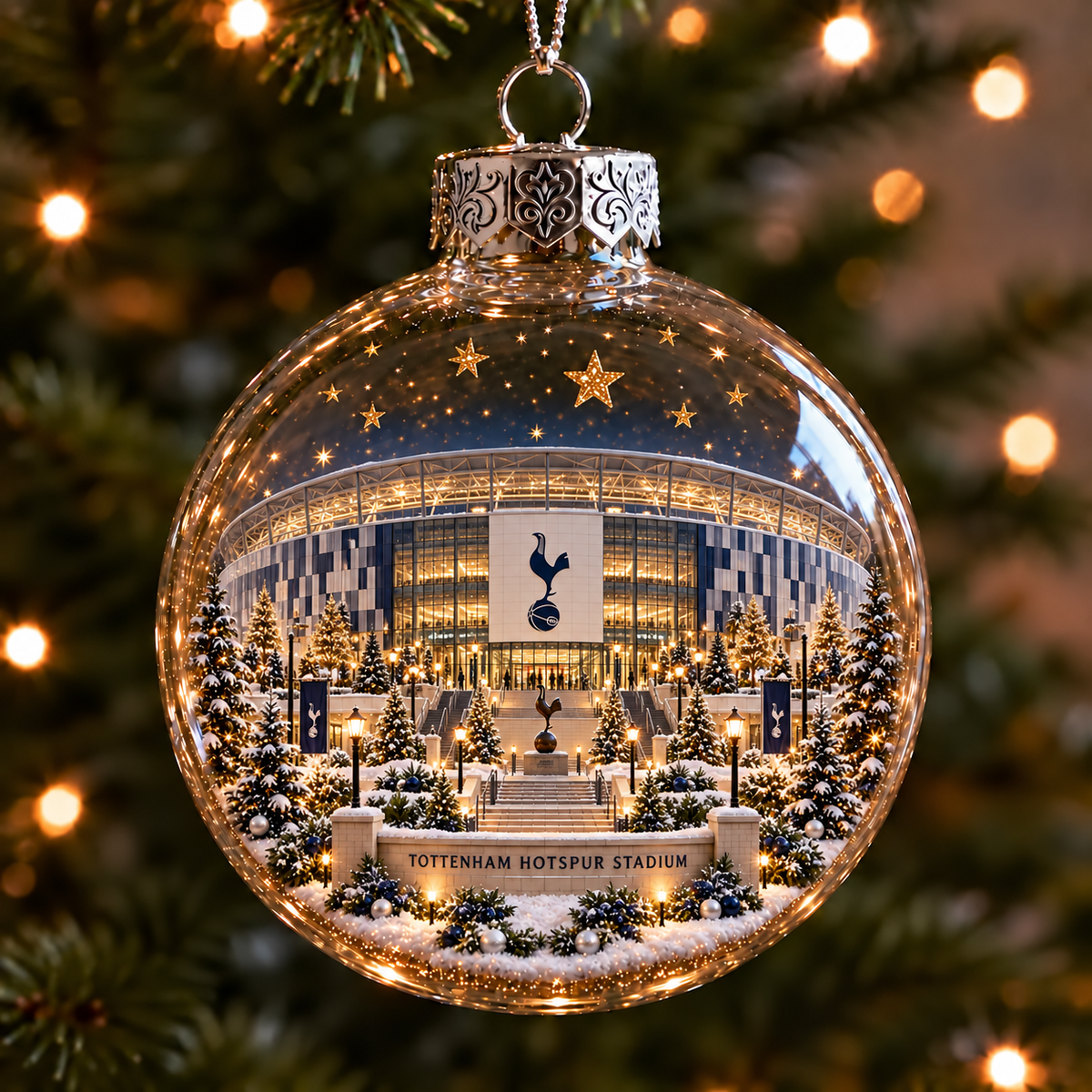 Light-Up Football Stadium Christmas Ornament
