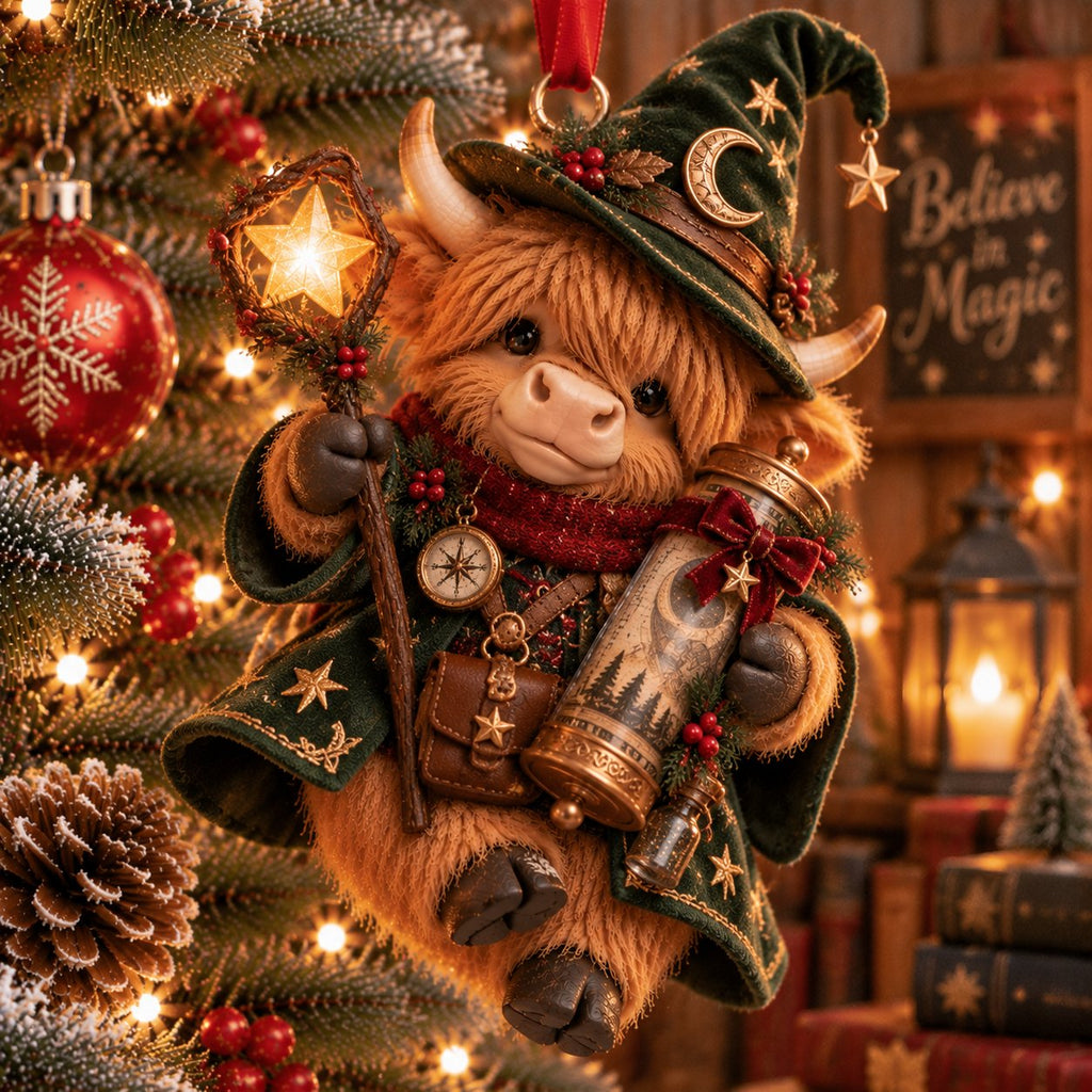 Highland Cow Christmas Cash Holder Ornament