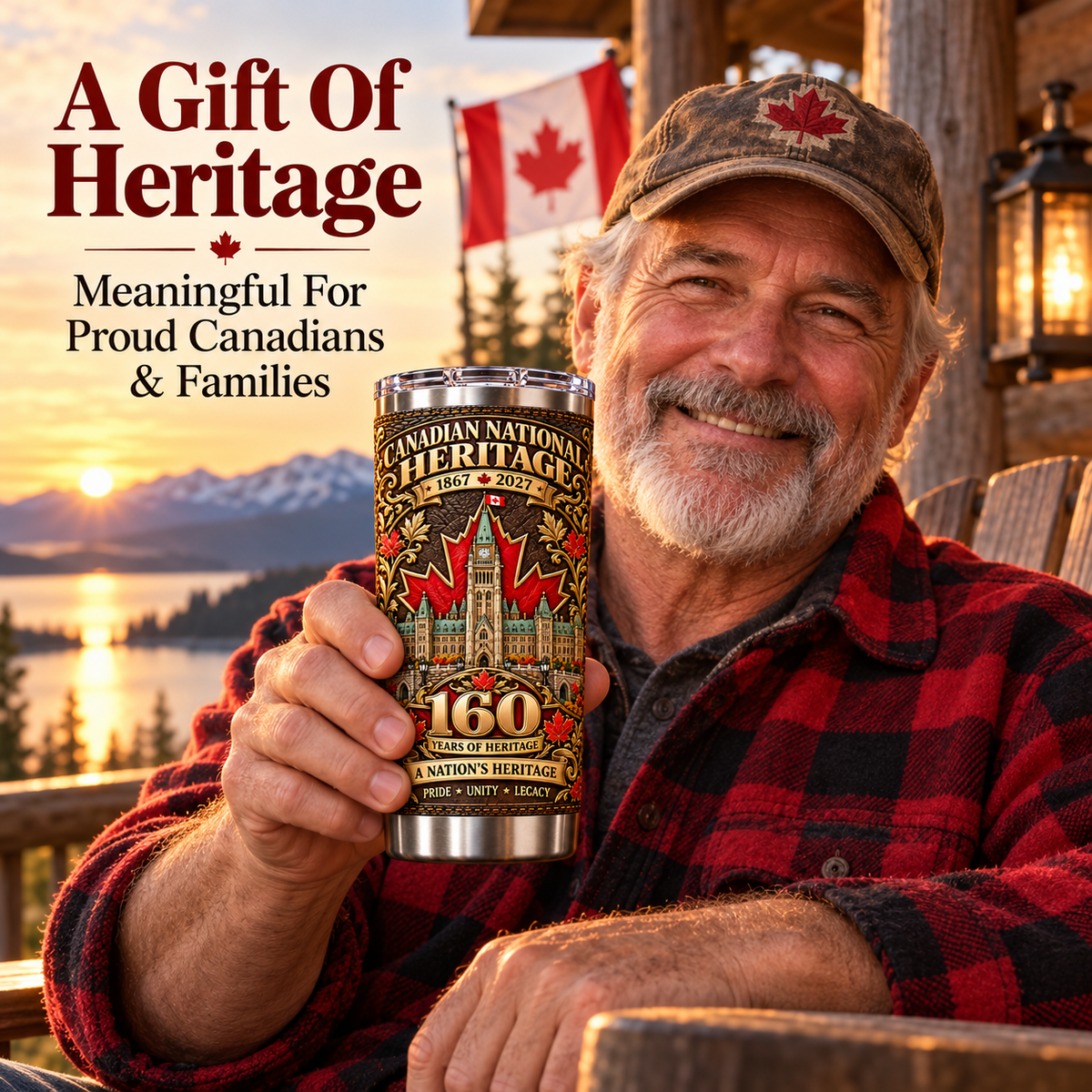 Canada 160th Anniversary National Heritage Insulated Travel Tumbler
