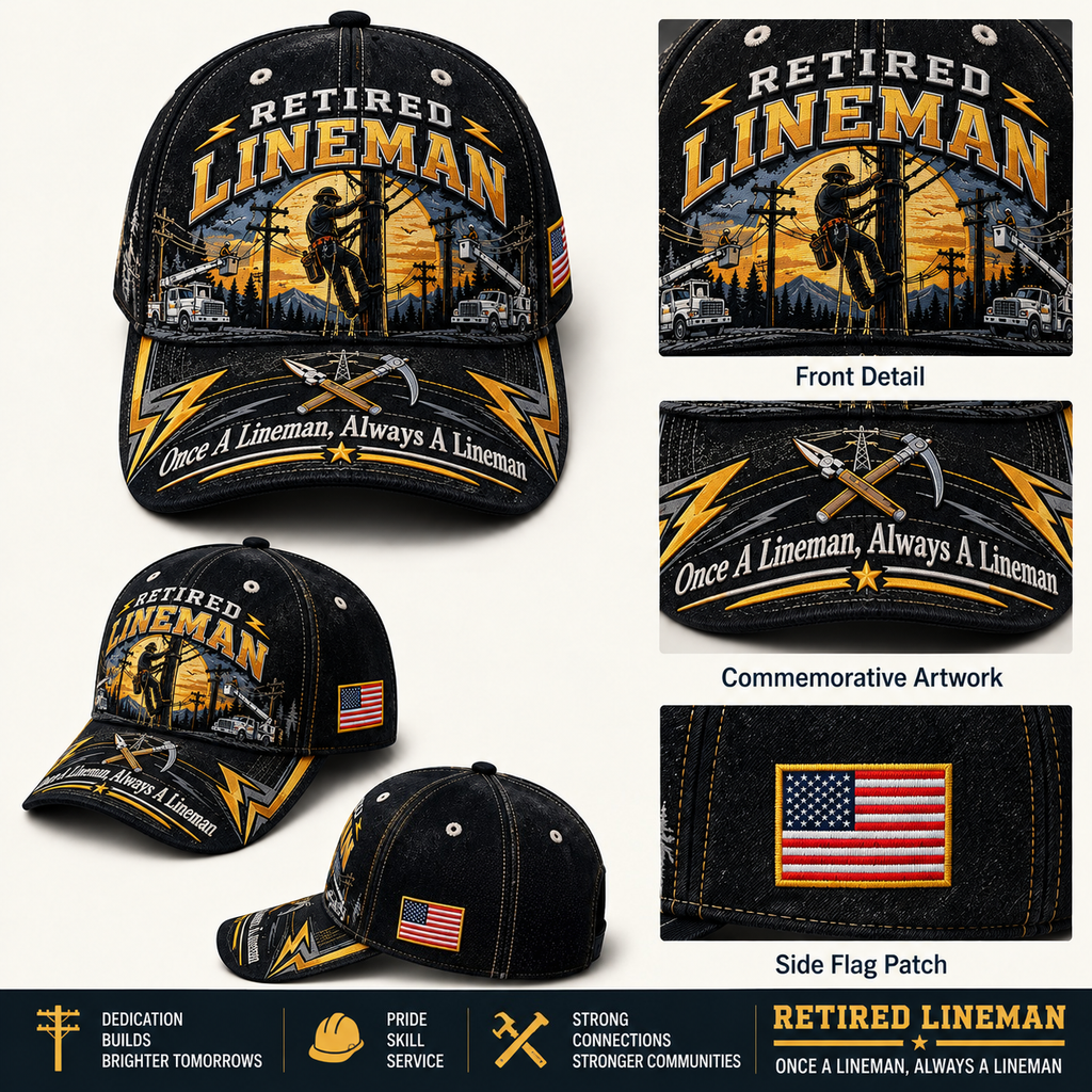 Retired Lineman Baseball Cap