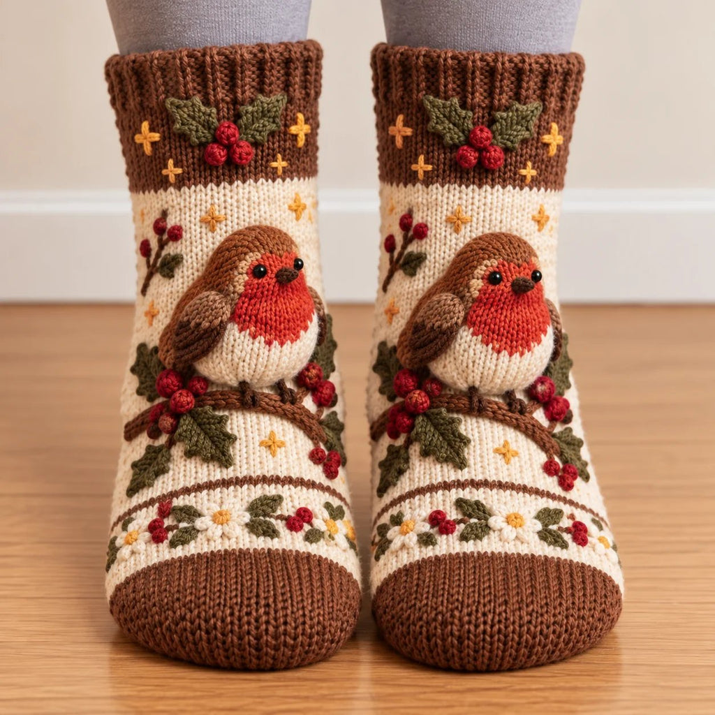 Autumn Cottage Cozy Socks – Cute Woodland Animal Designs