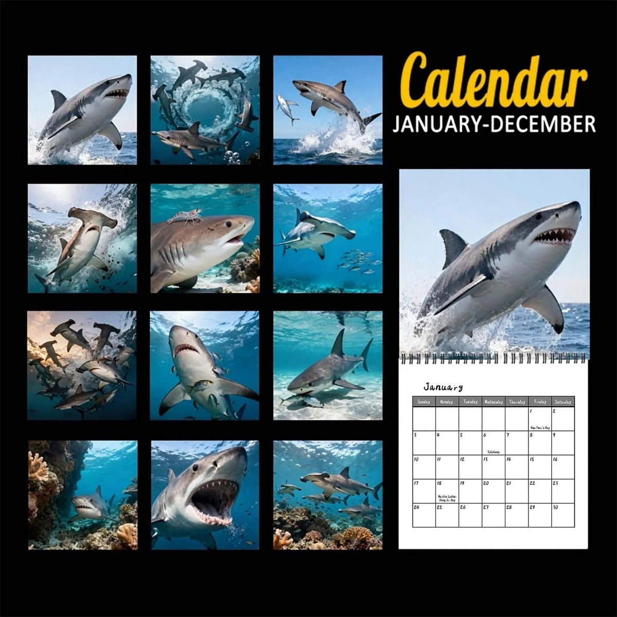 2027 Sharks Wall Calendar